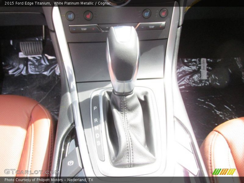 White Platinum Metallic / Cognac 2015 Ford Edge Titanium