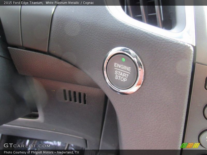 White Platinum Metallic / Cognac 2015 Ford Edge Titanium