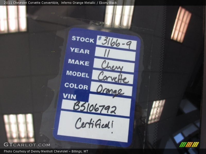 Inferno Orange Metallic / Ebony Black 2011 Chevrolet Corvette Convertible