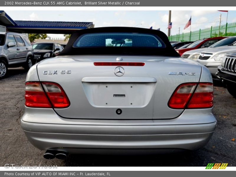 Brilliant Silver Metallic / Charcoal 2002 Mercedes-Benz CLK 55 AMG Cabriolet