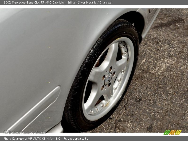 Brilliant Silver Metallic / Charcoal 2002 Mercedes-Benz CLK 55 AMG Cabriolet