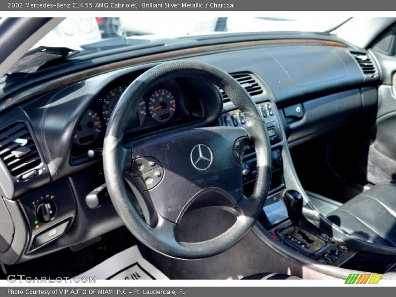 Brilliant Silver Metallic / Charcoal 2002 Mercedes-Benz CLK 55 AMG Cabriolet