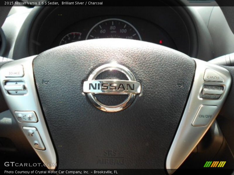 Brilliant Silver / Charcoal 2015 Nissan Versa 1.6 S Sedan