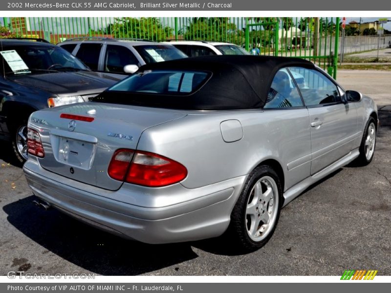 Brilliant Silver Metallic / Charcoal 2002 Mercedes-Benz CLK 55 AMG Cabriolet