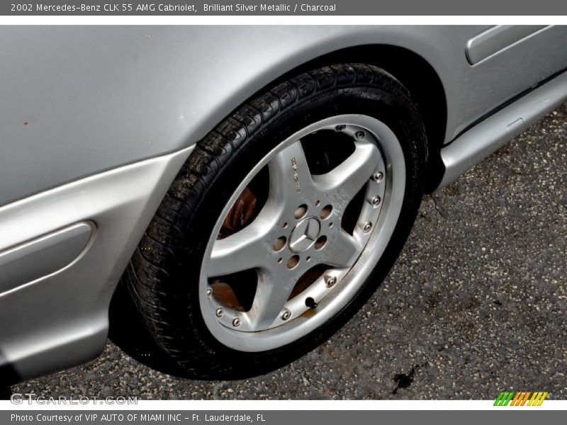 Brilliant Silver Metallic / Charcoal 2002 Mercedes-Benz CLK 55 AMG Cabriolet