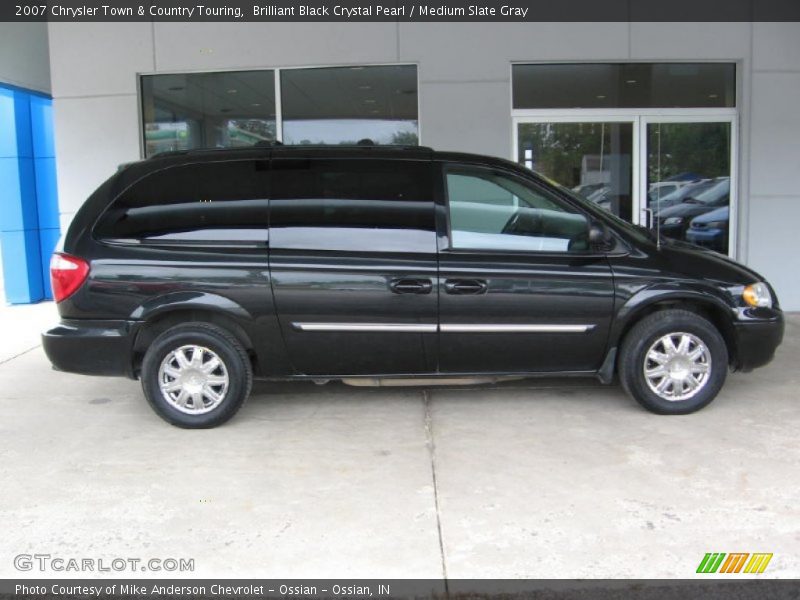 Brilliant Black Crystal Pearl / Medium Slate Gray 2007 Chrysler Town & Country Touring