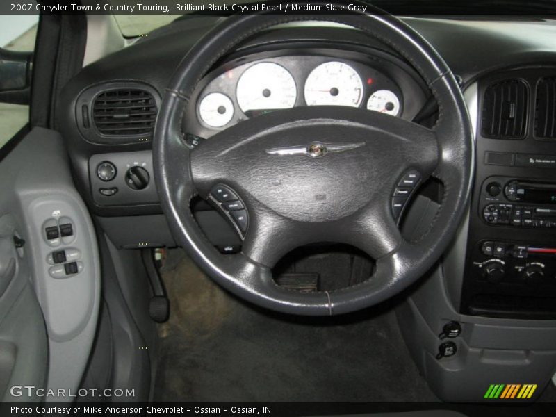 Brilliant Black Crystal Pearl / Medium Slate Gray 2007 Chrysler Town & Country Touring