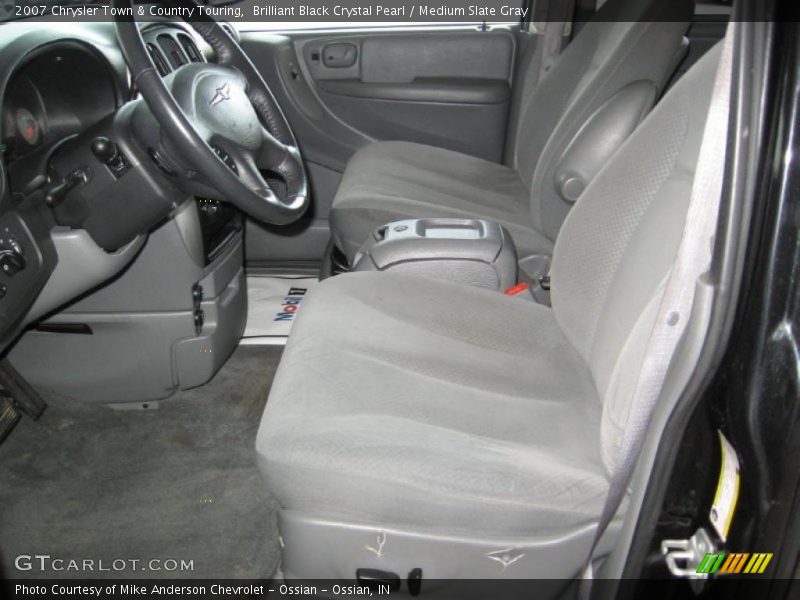 Brilliant Black Crystal Pearl / Medium Slate Gray 2007 Chrysler Town & Country Touring