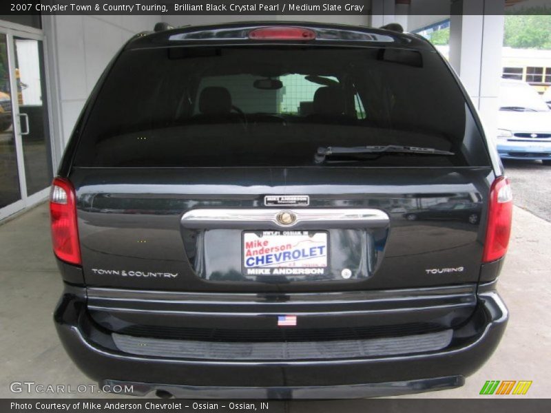 Brilliant Black Crystal Pearl / Medium Slate Gray 2007 Chrysler Town & Country Touring