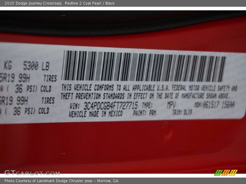 Redline 2 Coat Pearl / Black 2015 Dodge Journey Crossroad