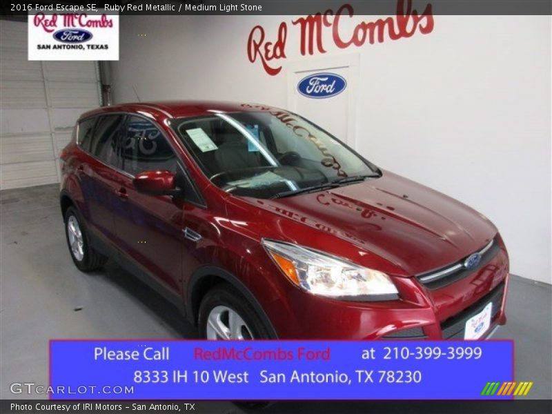 Ruby Red Metallic / Medium Light Stone 2016 Ford Escape SE