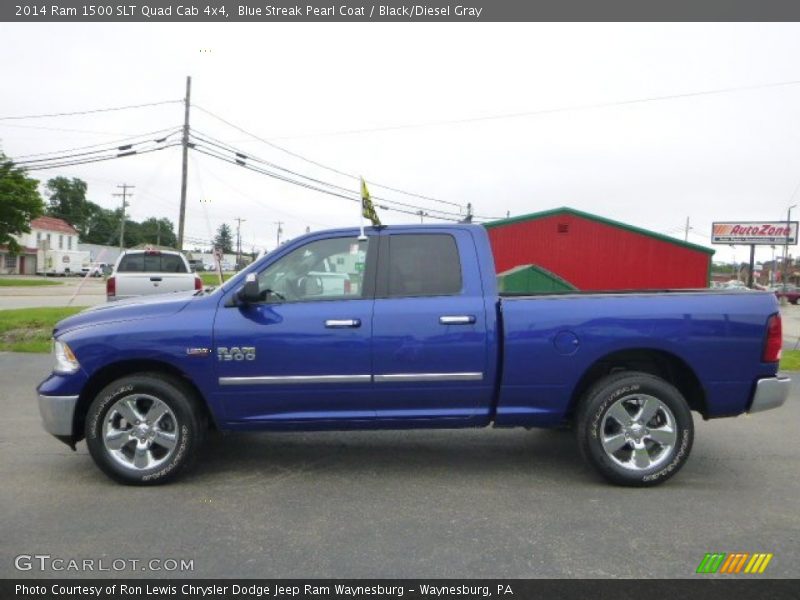 Blue Streak Pearl Coat / Black/Diesel Gray 2014 Ram 1500 SLT Quad Cab 4x4