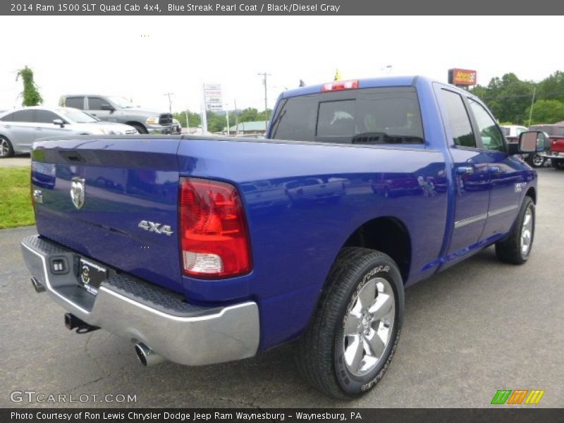 Blue Streak Pearl Coat / Black/Diesel Gray 2014 Ram 1500 SLT Quad Cab 4x4