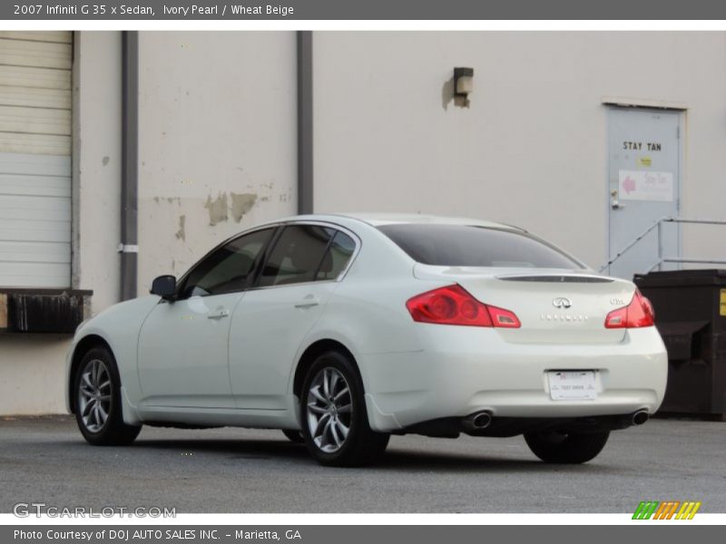 Ivory Pearl / Wheat Beige 2007 Infiniti G 35 x Sedan