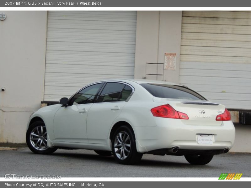 Ivory Pearl / Wheat Beige 2007 Infiniti G 35 x Sedan