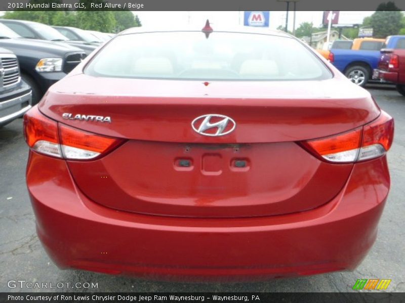 Red Allure / Beige 2012 Hyundai Elantra GLS