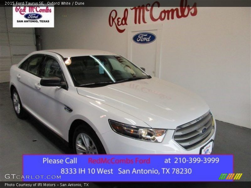 Oxford White / Dune 2015 Ford Taurus SE