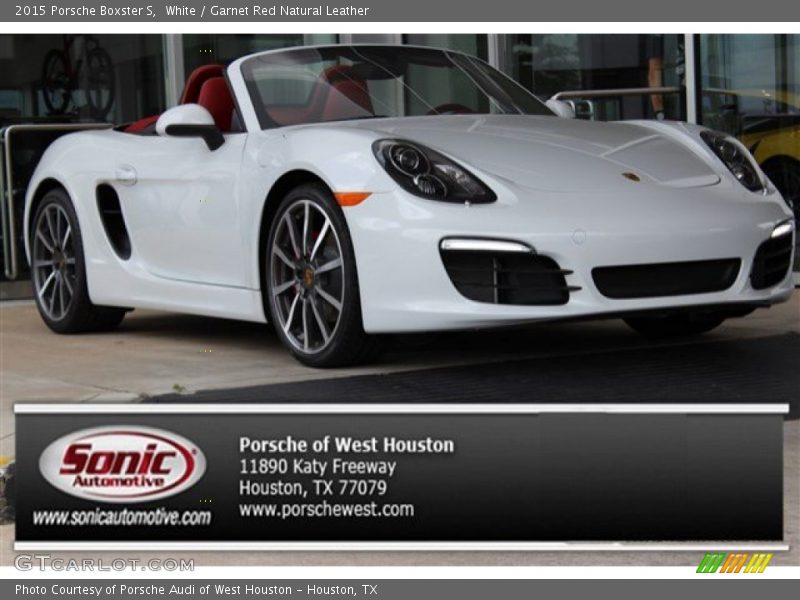 White / Garnet Red Natural Leather 2015 Porsche Boxster S