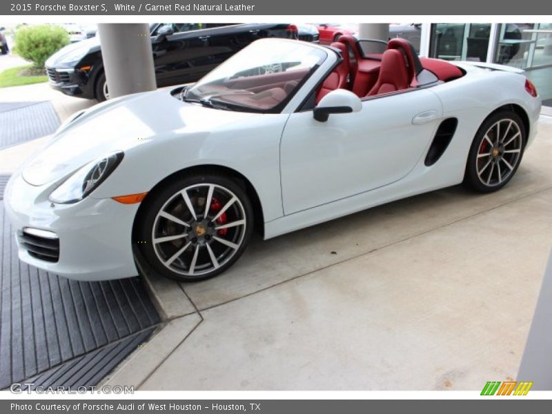 White / Garnet Red Natural Leather 2015 Porsche Boxster S