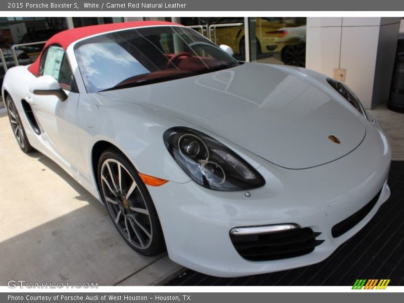 White / Garnet Red Natural Leather 2015 Porsche Boxster S