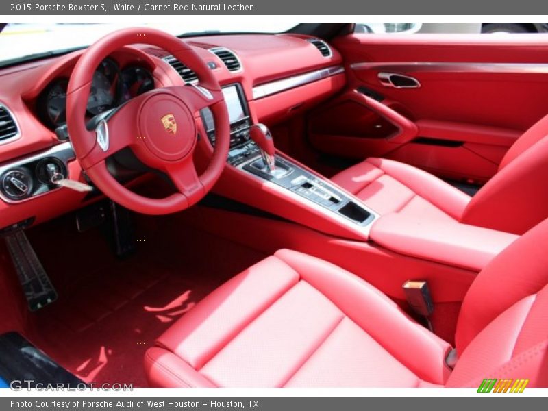 White / Garnet Red Natural Leather 2015 Porsche Boxster S