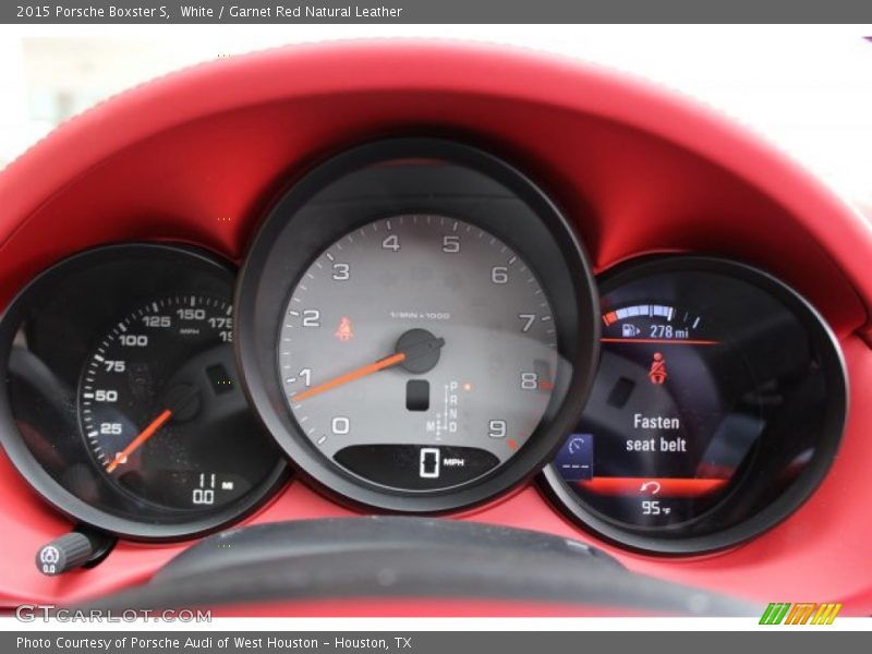 White / Garnet Red Natural Leather 2015 Porsche Boxster S