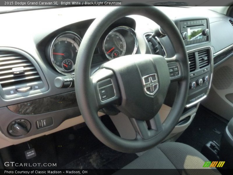 Bright White / Black/Light Graystone 2015 Dodge Grand Caravan SE