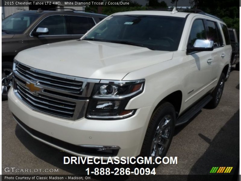 White Diamond Tricoat / Cocoa/Dune 2015 Chevrolet Tahoe LTZ 4WD
