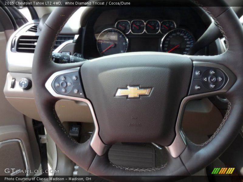 White Diamond Tricoat / Cocoa/Dune 2015 Chevrolet Tahoe LTZ 4WD