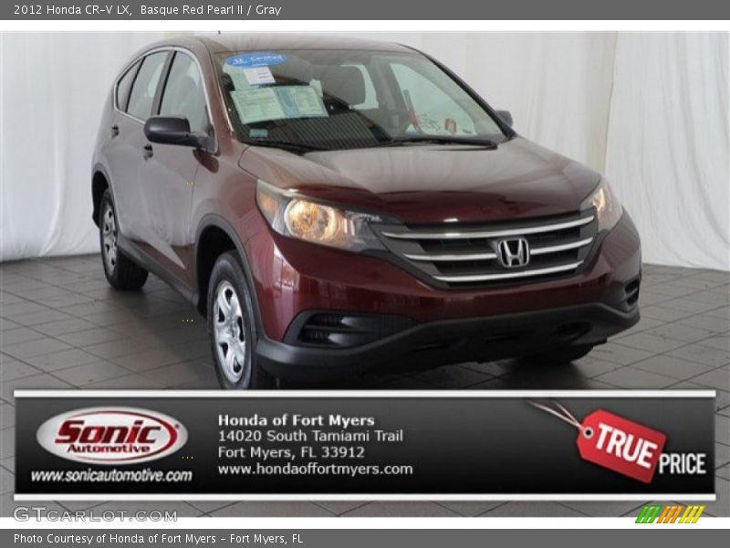 Basque Red Pearl II / Gray 2012 Honda CR-V LX