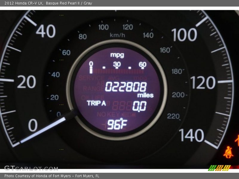 Basque Red Pearl II / Gray 2012 Honda CR-V LX