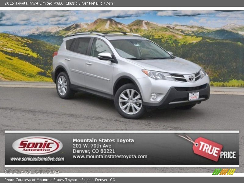 Classic Silver Metallic / Ash 2015 Toyota RAV4 Limited AWD