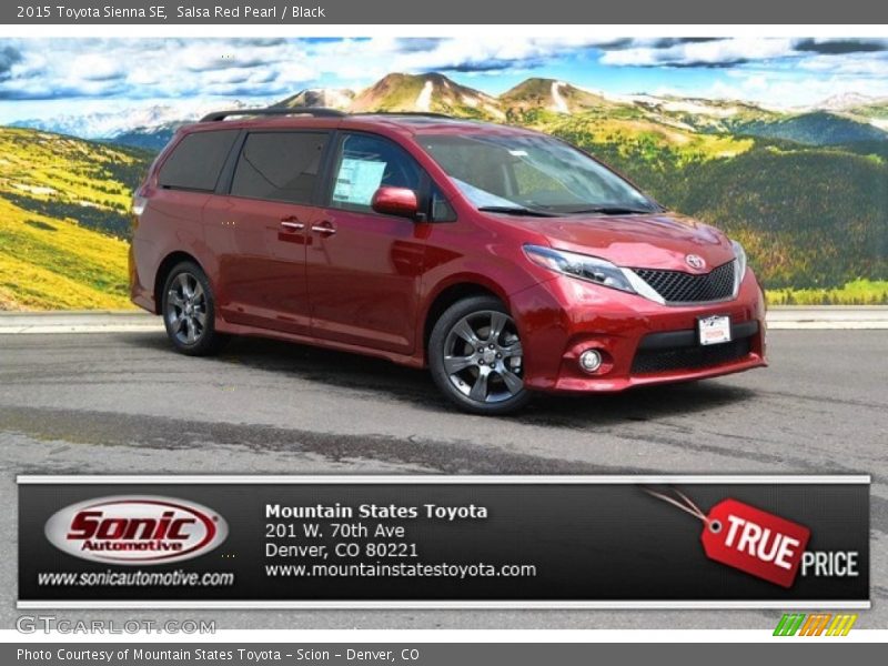 Salsa Red Pearl / Black 2015 Toyota Sienna SE