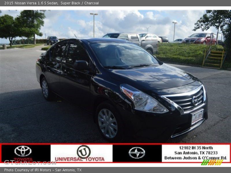 Super Black / Charcoal 2015 Nissan Versa 1.6 S Sedan