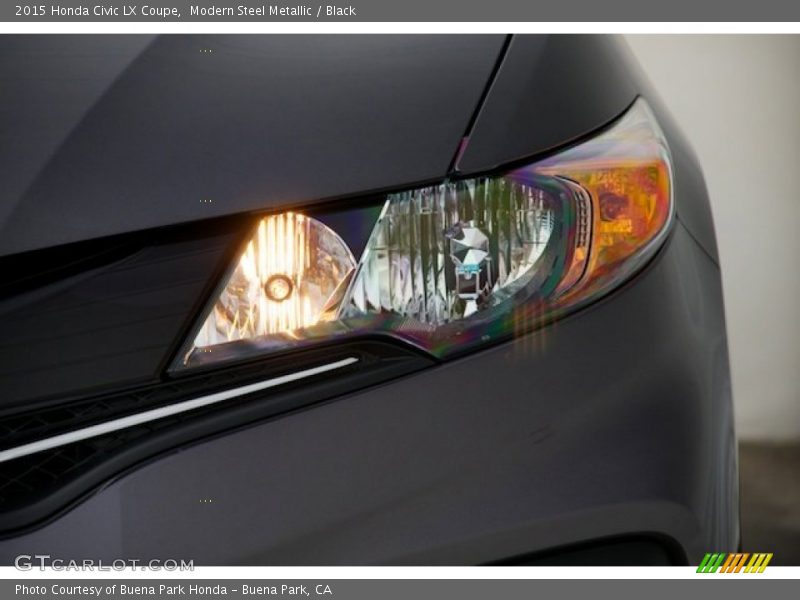 Modern Steel Metallic / Black 2015 Honda Civic LX Coupe
