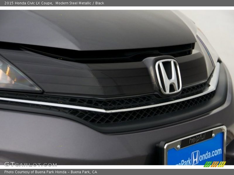 Modern Steel Metallic / Black 2015 Honda Civic LX Coupe