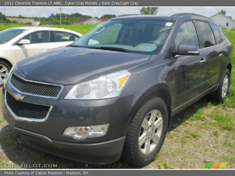 Cyber Gray Metallic / Dark Gray/Light Gray 2012 Chevrolet Traverse LT AWD