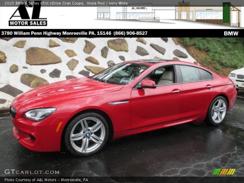 Imola Red / Ivory White 2015 BMW 6 Series 650i xDrive Gran Coupe