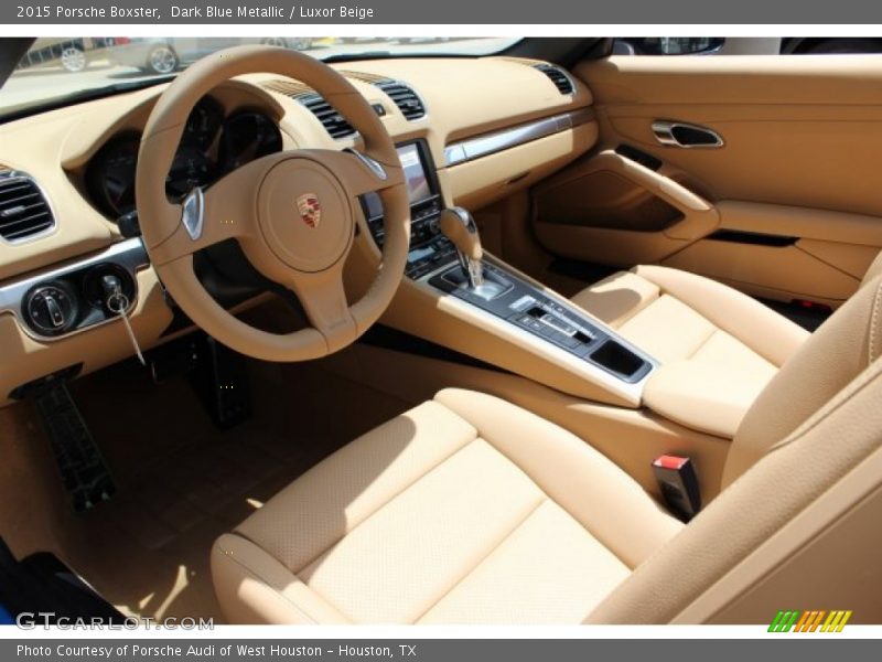 Dark Blue Metallic / Luxor Beige 2015 Porsche Boxster
