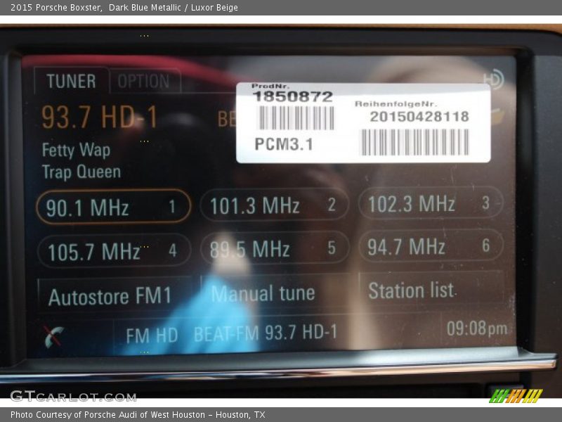 Dark Blue Metallic / Luxor Beige 2015 Porsche Boxster