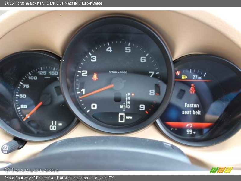 Dark Blue Metallic / Luxor Beige 2015 Porsche Boxster