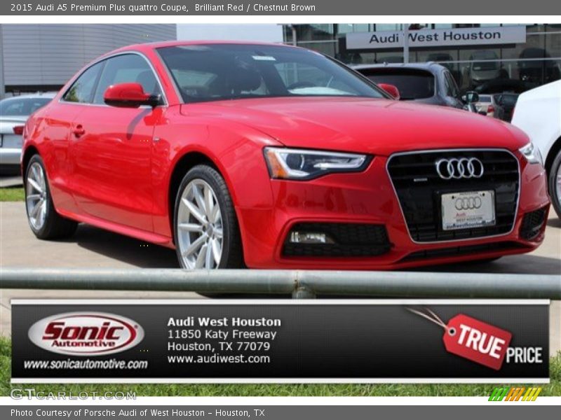 Brilliant Red / Chestnut Brown 2015 Audi A5 Premium Plus quattro Coupe