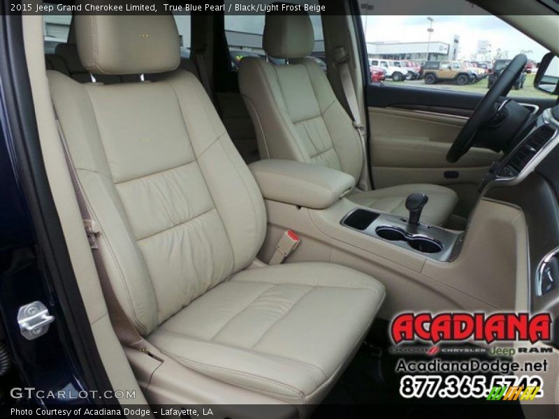 True Blue Pearl / Black/Light Frost Beige 2015 Jeep Grand Cherokee Limited