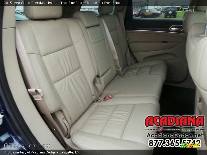 True Blue Pearl / Black/Light Frost Beige 2015 Jeep Grand Cherokee Limited