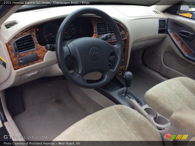 Champagne Beige / Beige 2003 Hyundai Elantra GLS Sedan