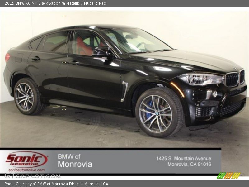 Black Sapphire Metallic / Mugello Red 2015 BMW X6 M