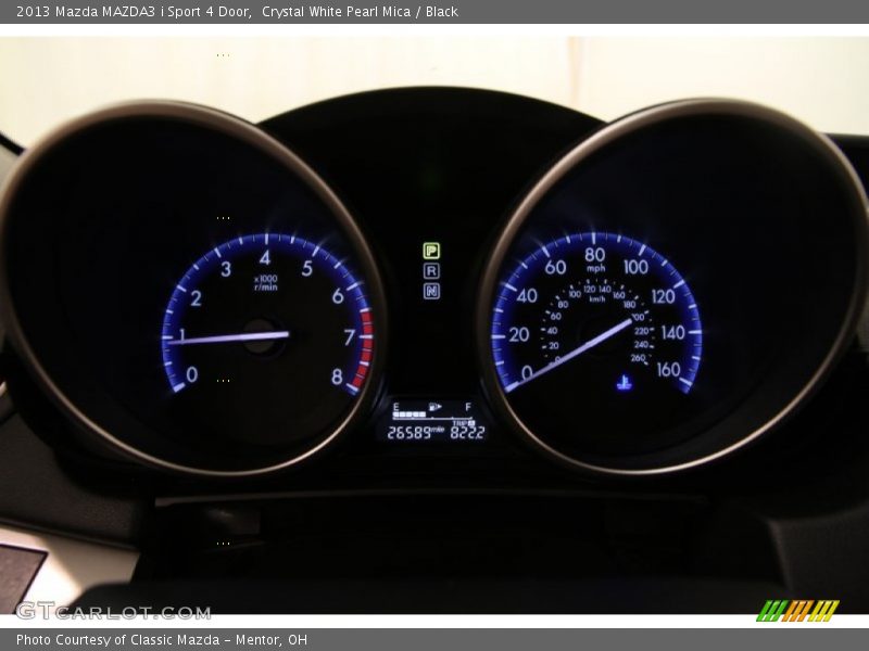 Crystal White Pearl Mica / Black 2013 Mazda MAZDA3 i Sport 4 Door