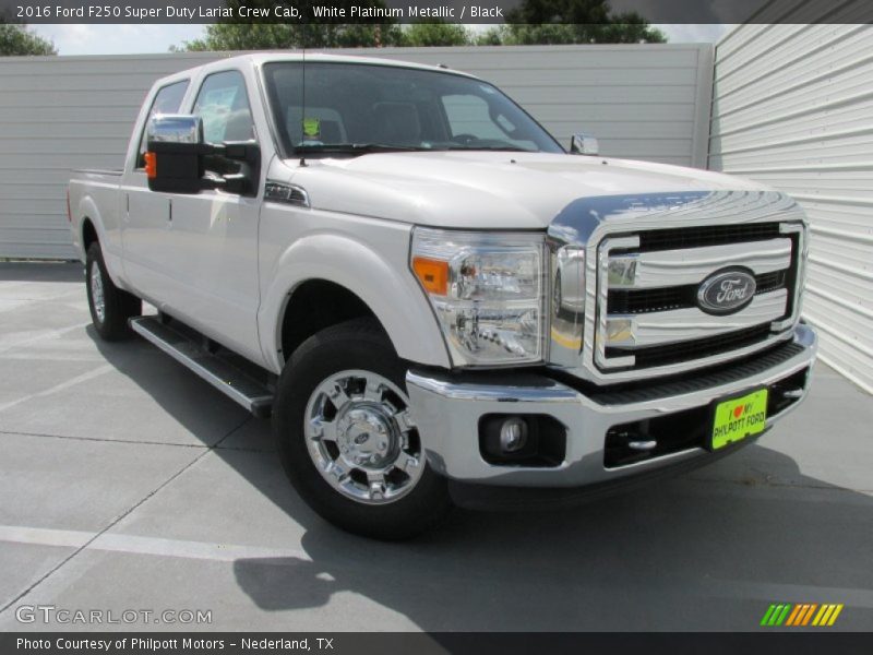 White Platinum Metallic / Black 2016 Ford F250 Super Duty Lariat Crew Cab