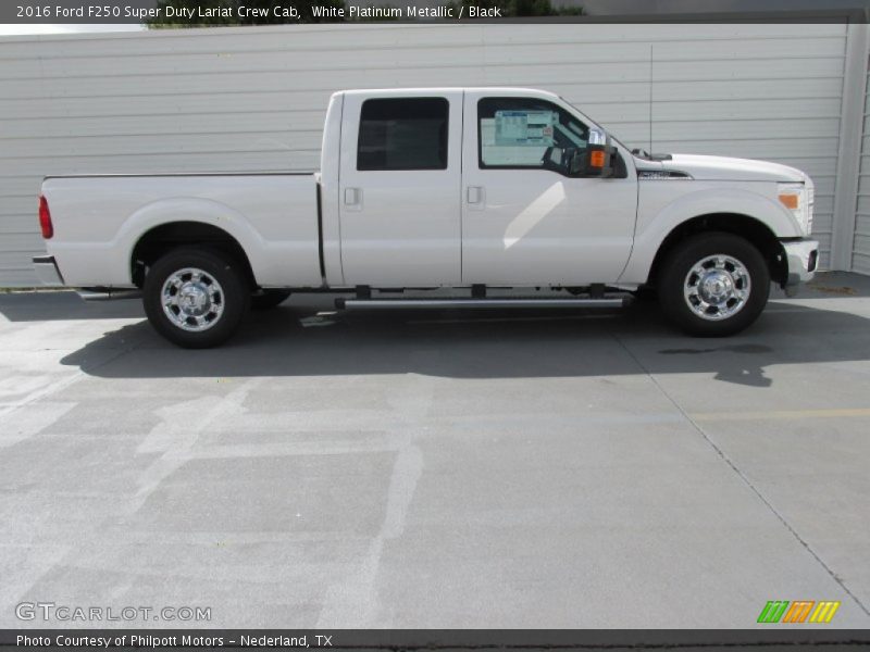 White Platinum Metallic / Black 2016 Ford F250 Super Duty Lariat Crew Cab