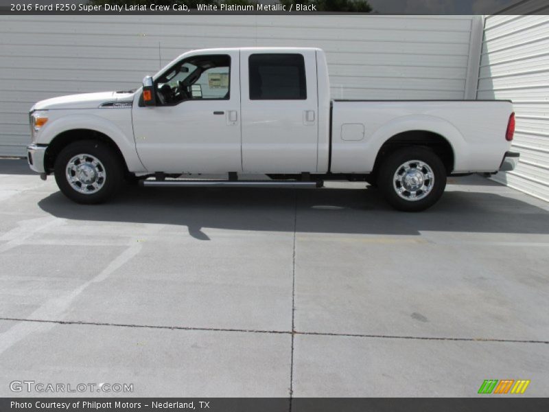 White Platinum Metallic / Black 2016 Ford F250 Super Duty Lariat Crew Cab